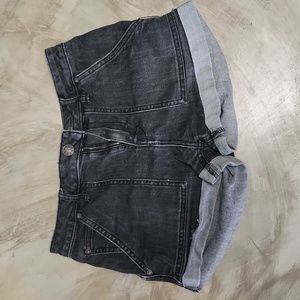 Free people black denim shorts size 24
